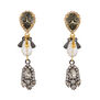Crystal teardrop gold and silver earrings by Vicki Sarge